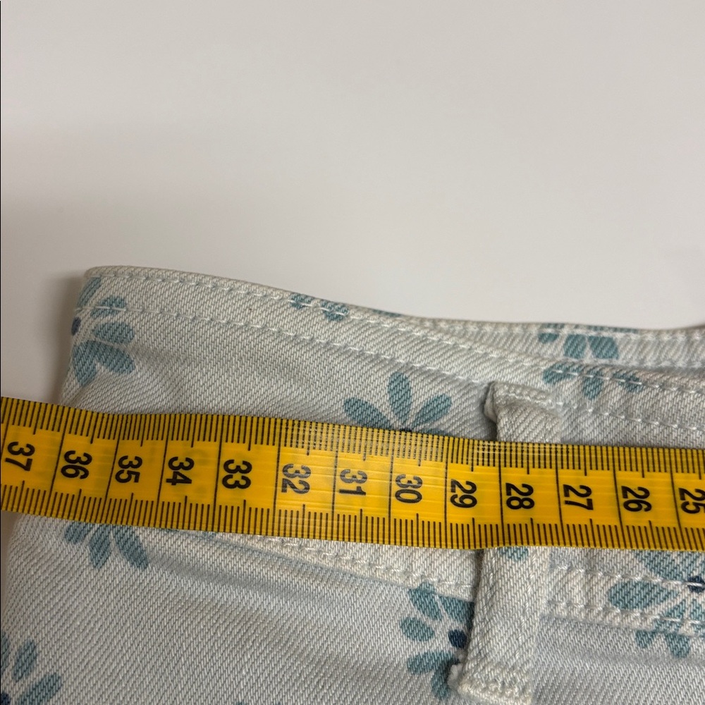 Zara Light Blue Floral Wide Leg Jeans Size 6 - Picture 8 of 9